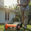 image:imageVEVOR Push Reel Lawn Mower 14 inch 5 Blades Manual Push Mower No Motor 06175 in Adjustable Cutting Height WalkBehind Lawn Mowers with Grass Catcher Bag for Green Lawns Driveways Courtyards16 inch