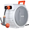 image:imageVEVOR Retractable Garden Hose Reel 12 in x 100 ft Wall Mounted Hose Reel with 9Function Sprayer Nozzle and 180 Swivel Bracket Any Length Lock Automatic Slow Rewind System for Garden Watering12 in x 100 ft