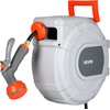 image:imageVEVOR Retractable Garden Hose Reel 12 in x 100 ft Wall Mounted Hose Reel with 9Function Sprayer Nozzle and 180 Swivel Bracket Any Length Lock Automatic Slow Rewind System for Garden Watering12 in x 50 ft