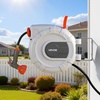 image:imageVEVOR Retractable Garden Hose Reel 12 in x 100 ft Wall Mounted Hose Reel with 9Function Sprayer Nozzle and 180 Swivel Bracket Any Length Lock Automatic Slow Rewind System for Garden Watering12 in x 50 ft