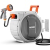 image:imageVEVOR Retractable Garden Hose Reel 12 in x 100 ft Wall Mounted Hose Reel with 9Function Sprayer Nozzle and 180 Swivel Bracket Any Length Lock Automatic Slow Rewind System for Garden Watering58 in x 100 ft