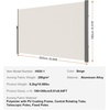 image:imageVEVOR Retractable Side Awning UV 50 118 x 71 Retractable Patio Screen Waterproof 280 g Thicken Folding Room Divider Wind Screen for Privacy Garden Outdoor Patio and Terrace BlackBeige