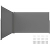 image:imageVEVOR Retractable Side Awning UV 50 118 x 71 Retractable Patio Screen Waterproof 280 g Thicken Folding Room Divider Wind Screen for Privacy Garden Outdoor Patio and Terrace BlackGray