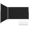image:imageVEVOR Retractable Side Awning UV 50 118 x 71 Retractable Patio Screen Waterproof 280 g Thicken Folding Room Divider Wind Screen for Privacy Garden Outdoor Patio and Terrace BlackBlack