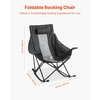 image:imageVEVOR Rocking Camping Chair Portable Folding Rocker HeavyDuty Lawn Chair Recliner with Pocket Supports 225lbs Fully Padded Camp Chairs for Outdoor Patio Backyard Porch Garden
