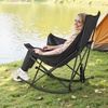 image:imageVEVOR Rocking Camping Chair Portable Folding Rocker HeavyDuty Lawn Chair Recliner with Pocket Supports 225lbs Fully Padded Camp Chairs for Outdoor Patio Backyard Porch Garden