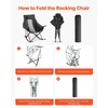 image:imageVEVOR Rocking Camping Chair Portable Folding Rocker HeavyDuty Lawn Chair Recliner with Pocket Supports 225lbs Fully Padded Camp Chairs for Outdoor Patio Backyard Porch Garden