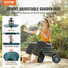 image:imageVEVOR Rolling Garden Cart with Seat Metal Rolling Garden Work Seat with Wheels Supports up to 400 LBS Heavy Duty Gardening Cart Scooter Outdoor Wagon amp Stool on Wheels for Lawn Patio BackyardGreen