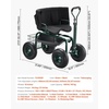 image:imageVEVOR Rolling Garden Cart with Seat Metal Rolling Garden Work Seat with Wheels Supports up to 400 LBS Heavy Duty Gardening Cart Scooter Outdoor Wagon amp Stool on Wheels for Lawn Patio BackyardDark Green