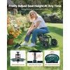 image:imageVEVOR Rolling Garden Cart with Seat Metal Rolling Garden Work Seat with Wheels Supports up to 400 LBS Heavy Duty Gardening Cart Scooter Outdoor Wagon amp Stool on Wheels for Lawn Patio BackyardBlack