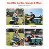 image:imageVEVOR Rolling Garden Cart with Seat Metal Rolling Garden Work Seat with Wheels Supports up to 400 LBS Heavy Duty Gardening Cart Scooter Outdoor Wagon amp Stool on Wheels for Lawn Patio BackyardGreen  White