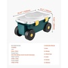 image:imageVEVOR Rolling Garden Cart with Seat Metal Rolling Garden Work Seat with Wheels Supports up to 400 LBS Heavy Duty Gardening Cart Scooter Outdoor Wagon amp Stool on Wheels for Lawn Patio BackyardGreen  White