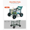image:imageVEVOR Rolling Garden Cart with Seat Metal Rolling Garden Work Seat with Wheels Supports up to 400 LBS Heavy Duty Gardening Cart Scooter Outdoor Wagon amp Stool on Wheels for Lawn Patio BackyardGreen  Black