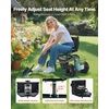 image:imageVEVOR Rolling Garden Cart with Seat Metal Rolling Garden Work Seat with Wheels Supports up to 400 LBS Heavy Duty Gardening Cart Scooter Outdoor Wagon amp Stool on Wheels for Lawn Patio BackyardDark Green