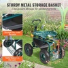 image:imageVEVOR Rolling Garden Cart with Seat Metal Rolling Garden Work Seat with Wheels Supports up to 400 LBS Heavy Duty Gardening Cart Scooter Outdoor Wagon amp Stool on Wheels for Lawn Patio BackyardGreen