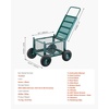 image:imageVEVOR Rolling Garden Cart with Seat Metal Rolling Garden Work Seat with Wheels Supports up to 400 LBS Heavy Duty Gardening Cart Scooter Outdoor Wagon amp Stool on Wheels for Lawn Patio BackyardGreen  Black