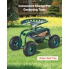 image:imageVEVOR Rolling Garden Cart with Seat Metal Rolling Garden Work Seat with Wheels Supports up to 400 LBS Heavy Duty Gardening Cart Scooter Outdoor Wagon amp Stool on Wheels for Lawn Patio BackyardBlack