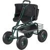image:imageVEVOR Rolling Garden Cart with Seat Metal Rolling Garden Work Seat with Wheels Supports up to 400 LBS Heavy Duty Gardening Cart Scooter Outdoor Wagon amp Stool on Wheels for Lawn Patio BackyardDark Green