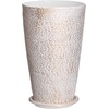 image:imageVEVOR Set of 2 Tall Outdoor Planters 21 H Round Large Planters for Front Porch and Patio Stone Finish Flower Tree Plant PotsBeige