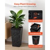 image:imageVEVOR Set of 2 Tall Outdoor Planters 21 H Round Large Planters for Front Porch and Patio Stone Finish Flower Tree Plant PotsBlack