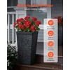 image:imageVEVOR Set of 2 Tall Outdoor Planters 21 H Round Large Planters for Front Porch and Patio Stone Finish Flower Tree Plant PotsBlack