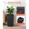 image:imageVEVOR Set of 2 Tall Outdoor Planters 21 H Round Large Planters for Front Porch and Patio Stone Finish Flower Tree Plant PotsBlack