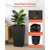 image:imageVEVOR Set of 2 Tall Outdoor Planters 21 H Round Large Planters for Front Porch and Patio Stone Finish Flower Tree Plant PotsBlack