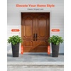 image:imageVEVOR Set of 2 Tall Outdoor Planters 21 H Round Large Planters for Front Porch and Patio Stone Finish Flower Tree Plant PotsBlack