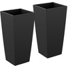 image:imageVEVOR Set of 2 Tall Outdoor Planters 21 H Round Large Planters for Front Porch and Patio Stone Finish Flower Tree Plant PotsBlack