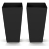image:imageVEVOR Set of 2 Tall Outdoor Planters 21 H Round Large Planters for Front Porch and Patio Stone Finish Flower Tree Plant PotsBlack