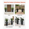 image:imageVEVOR Set of 2 Tall Outdoor Planters 21 H Round Large Planters for Front Porch and Patio Stone Finish Flower Tree Plant PotsBlack