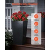 image:imageVEVOR Set of 2 Tall Outdoor Planters 21 H Round Large Planters for Front Porch and Patio Stone Finish Flower Tree Plant PotsBlack