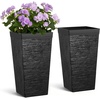 image:imageVEVOR Set of 2 Tall Outdoor Planters 21 H Round Large Planters for Front Porch and Patio Stone Finish Flower Tree Plant PotsBlack