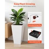image:imageVEVOR Set of 2 Tall Outdoor Planters 21 H Round Large Planters for Front Porch and Patio Stone Finish Flower Tree Plant PotsWhite