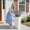 image:imageVEVOR Set of 2 Tall Outdoor Planters 21 H Round Large Planters for Front Porch and Patio Stone Finish Flower Tree Plant PotsWhite