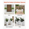 image:imageVEVOR Set of 2 Tall Outdoor Planters 21 H Round Large Planters for Front Porch and Patio Stone Finish Flower Tree Plant PotsWhite