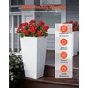 image:imageVEVOR Set of 2 Tall Outdoor Planters 21 H Round Large Planters for Front Porch and Patio Stone Finish Flower Tree Plant PotsWhite