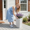 image:imageVEVOR Set of 2 Tall Outdoor Planters 21 H Round Large Planters for Front Porch and Patio Stone Finish Flower Tree Plant PotsWhite