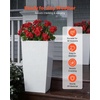 image:imageVEVOR Set of 2 Tall Outdoor Planters 21 H Round Large Planters for Front Porch and Patio Stone Finish Flower Tree Plant PotsWhite