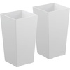 image:imageVEVOR Set of 2 Tall Outdoor Planters 21 H Round Large Planters for Front Porch and Patio Stone Finish Flower Tree Plant PotsWhite