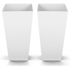 image:imageVEVOR Set of 2 Tall Outdoor Planters 21 H Round Large Planters for Front Porch and Patio Stone Finish Flower Tree Plant PotsWhite