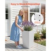 image:imageVEVOR Set of 2 Tall Outdoor Planters 21 H Round Large Planters for Front Porch and Patio Stone Finish Flower Tree Plant PotsWhite