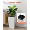 image:imageVEVOR Set of 2 Tall Outdoor Planters 21 H Round Large Planters for Front Porch and Patio Stone Finish Flower Tree Plant PotsWhite