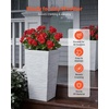 image:imageVEVOR Set of 2 Tall Outdoor Planters 21 H Round Large Planters for Front Porch and Patio Stone Finish Flower Tree Plant PotsWhite