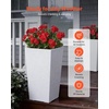 image:imageVEVOR Set of 2 Tall Outdoor Planters 21 H Round Large Planters for Front Porch and Patio Stone Finish Flower Tree Plant PotsWhite