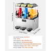 image:imageVEVOR Slushie Machine 15L Single Tank Commercial Margarita Machine 60 Cups Stainless Steel Margarita Smoothie Frozen Drink Machine Slushy Machine for Home Party Restaurants Cafe Bars15Lx3