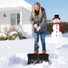 image:imageVEVOR Snow Shovel for Driveway 16 in Wide Aluminum Alloy Snow Shovel Non Slip Grip Large Capacity Snowplow Shovels Detachable amp Lightweight Snows Removal Tool for Garden Car Camping Outdoors18 inch