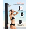 image:imageVEVOR Solar Shower 92 Gal 64FT Showerhead Height Outdoor Shower Black with Handheld amp Foot Faucet Hot amp Cold Water Adjustment Freestanding for Backyard Poolside Beach Pool