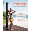 image:imageVEVOR Solar Shower 92 Gal 64FT Showerhead Height Outdoor Shower Black with Handheld amp Foot Faucet Hot amp Cold Water Adjustment Freestanding for Backyard Poolside Beach Pool