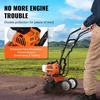 image:imageVEVOR Tiller Cultivator Gas Powered 43CC 2Stroke Garden Cultivator Tiller with 4 Steel Adjustable Front Tines for Lawn Garden and Field Soil Cultivation43CC 2Stroke